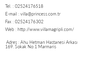 Villa Princess iletiim bilgileri
